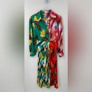 Stitchdrop Multicolor Midi Dress Medium B807